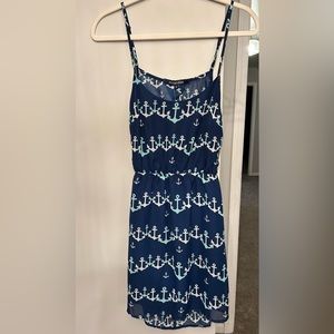 Anchor Print Open Back Dress